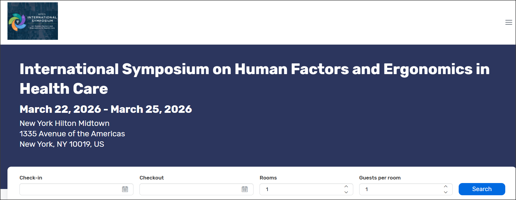 Image of Official Hotel Reservation Page Image of Official Hotel Reservation Page